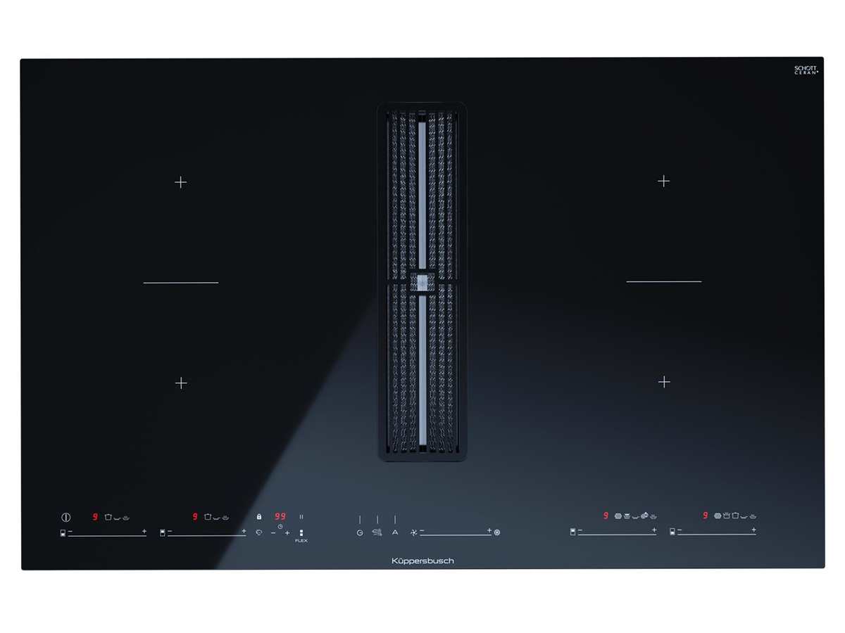 KMI8590.0SR Muldenlüfter, 80cm, 4 Induktionszonen, 2 Flexzonen