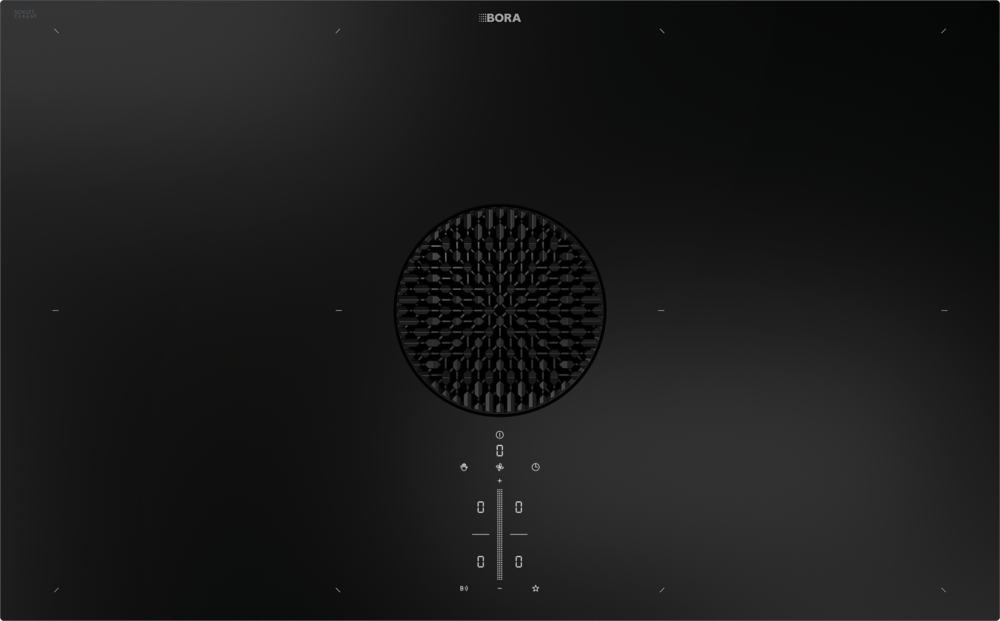 X Pure Flächeninduktions-Kochfeld mit integriertem Kochfeldabzug - Abluft