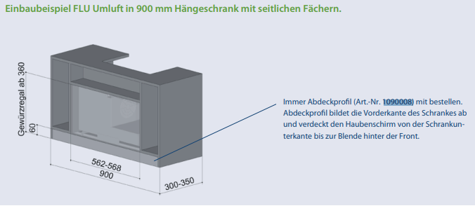 berbel Abdeckleiste 90er Schrank