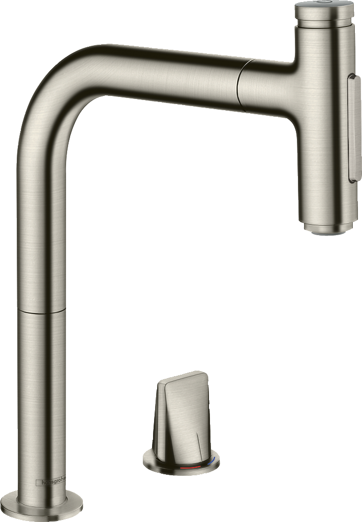 hansgrohe Metris Select M71 2-Loch Einhebel-Küchenmischer 200, Ausziehbrause, 2jet