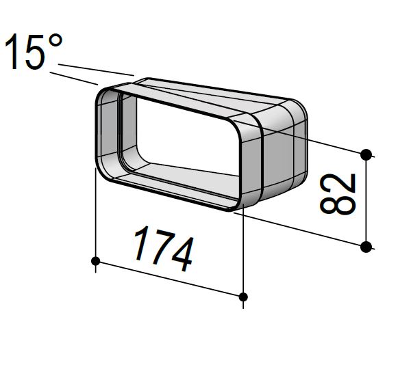 berbel 15°-Bogen waagerecht - Flachrohre System 125