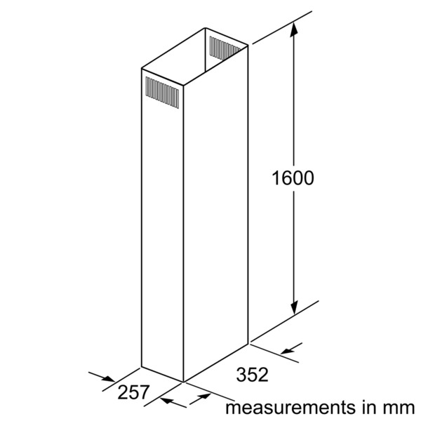 Siemens LZ12385 Kaminverlängerung 1600 mm Edelstahl