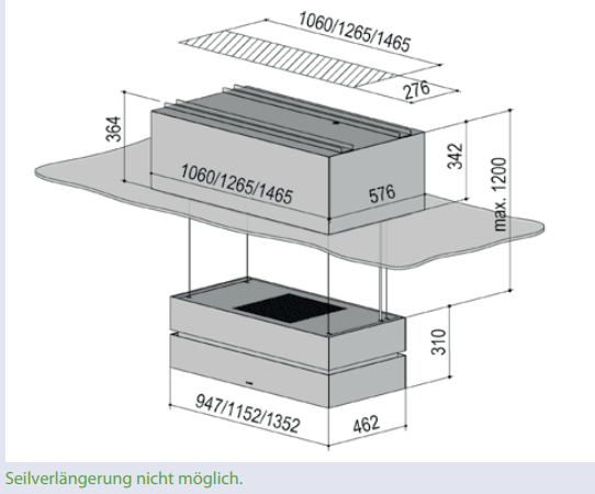 berbel Deckenanschluss voll integriert (Umluft) nur für SKE BDL SKE, Glas