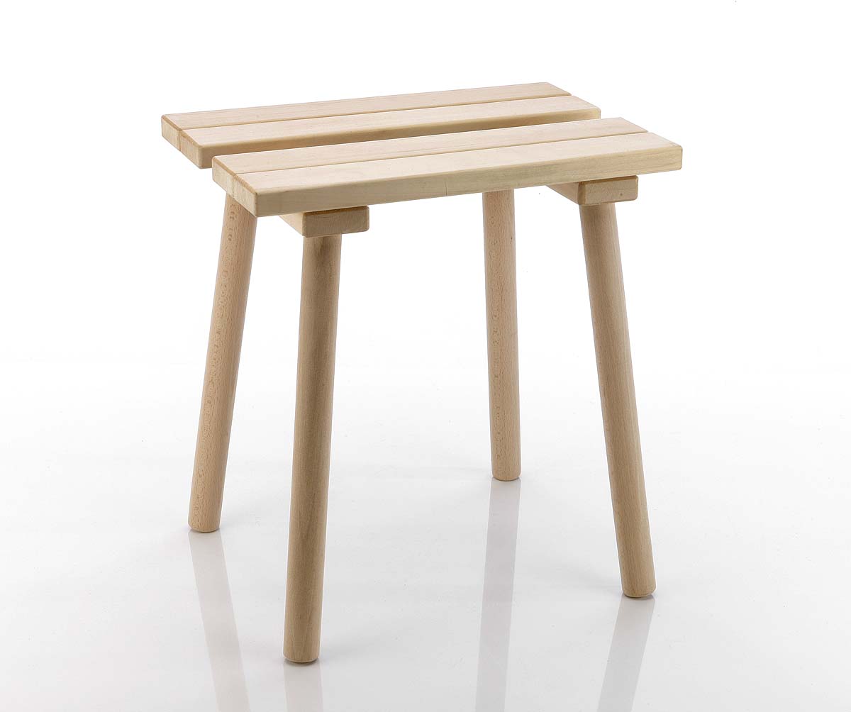 Hocker eckig aus Holz natur