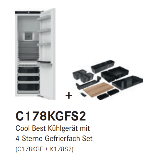 Cool Best Kühlgerät mit 4-Sterne-Gefrierfach Set