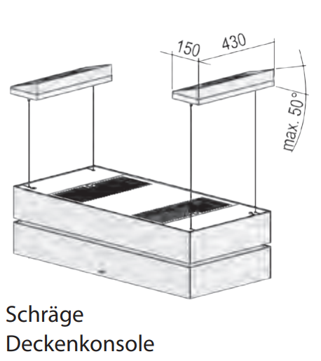 Schräge Deckenkonsole (2-teilig)*, Winkel bis 50° Zubehör Inselhaube Skyline Play