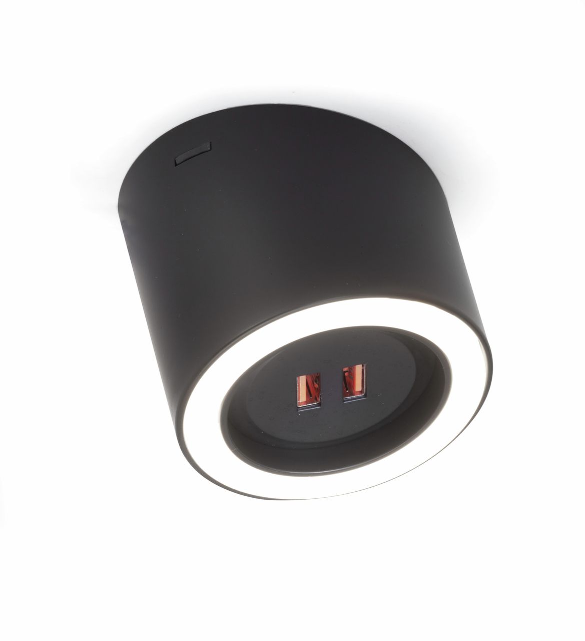 Naber - Unika 4 Farbwechsel LED, Aufbauleuchte, Einzelleuchte mit 2-fach USB A, schwarz matt