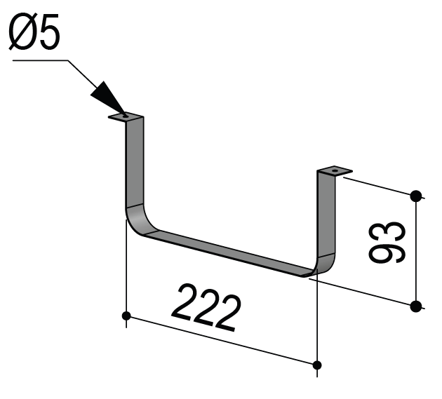 berbel Flachkanalhalterung - Flachrohre System 150