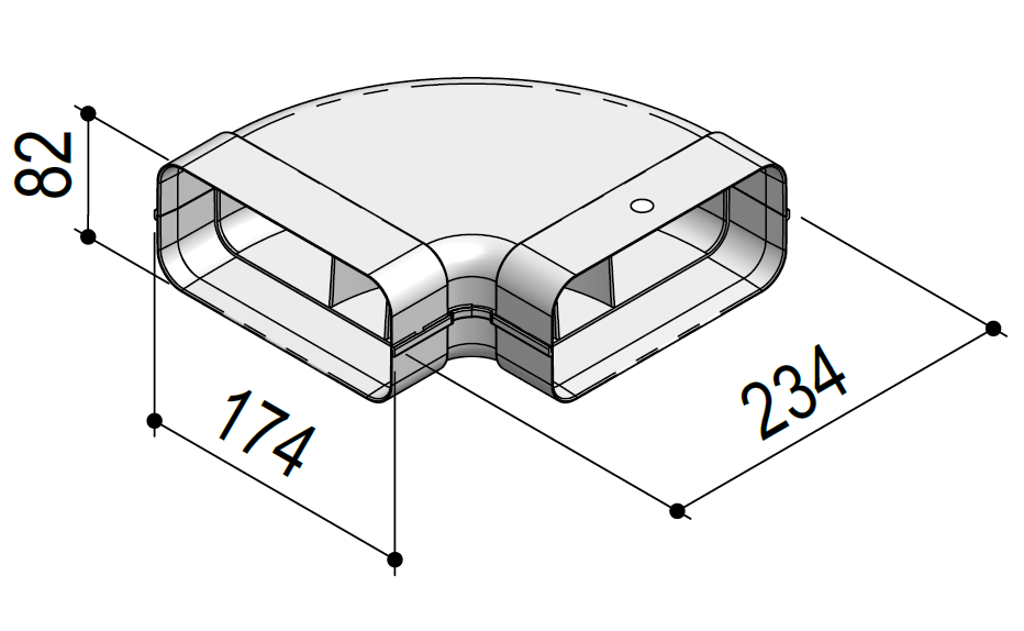 berbel Flachrohre System 90°-Bogen, waagerecht